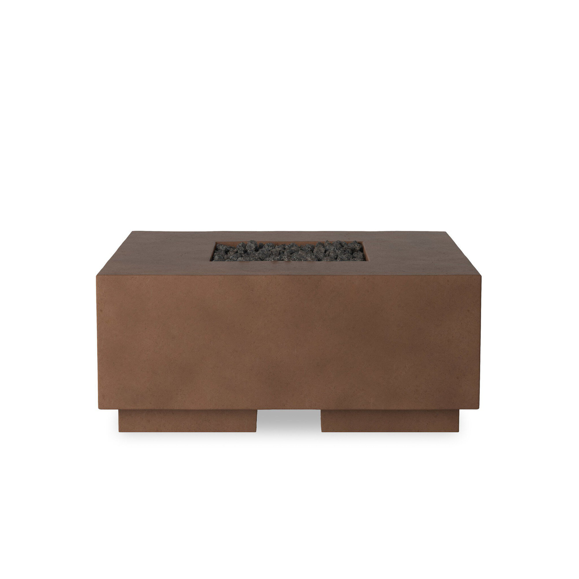 Ella Square Fire Pit Table, Clay Concrete