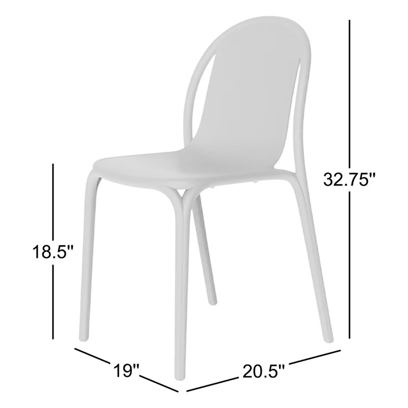 Brooklyn Stacking Patio Dining Side Chair, Ecru