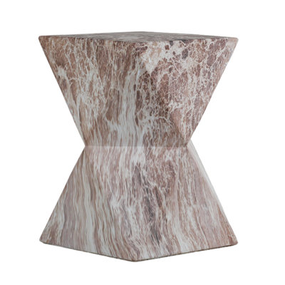 Cement Outdoor End Tables for Patio, GardenAccent Table Faux Terrazzo Accent Table, Modern Small Round Side Tablefor Outside, Tree Stump Garden Stool DrumTable indoor and Outdoor