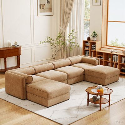 Modular Sectional Sofa with Storage, Extra Large U Shaped Sectional Couch for Living Room, Convertible Modular Sofa Couch with Storage Ottoman, Deep S