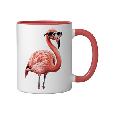 Flamingo Ceramic Mug, Blue/White