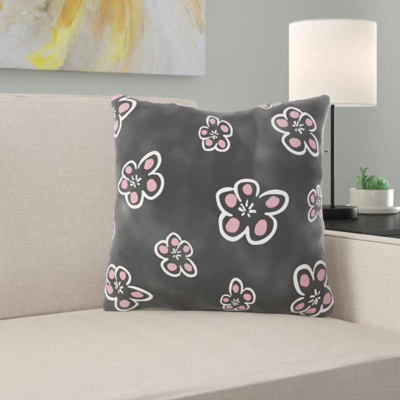 Coussin décoratif prune, Noir / Rose, Intérieur