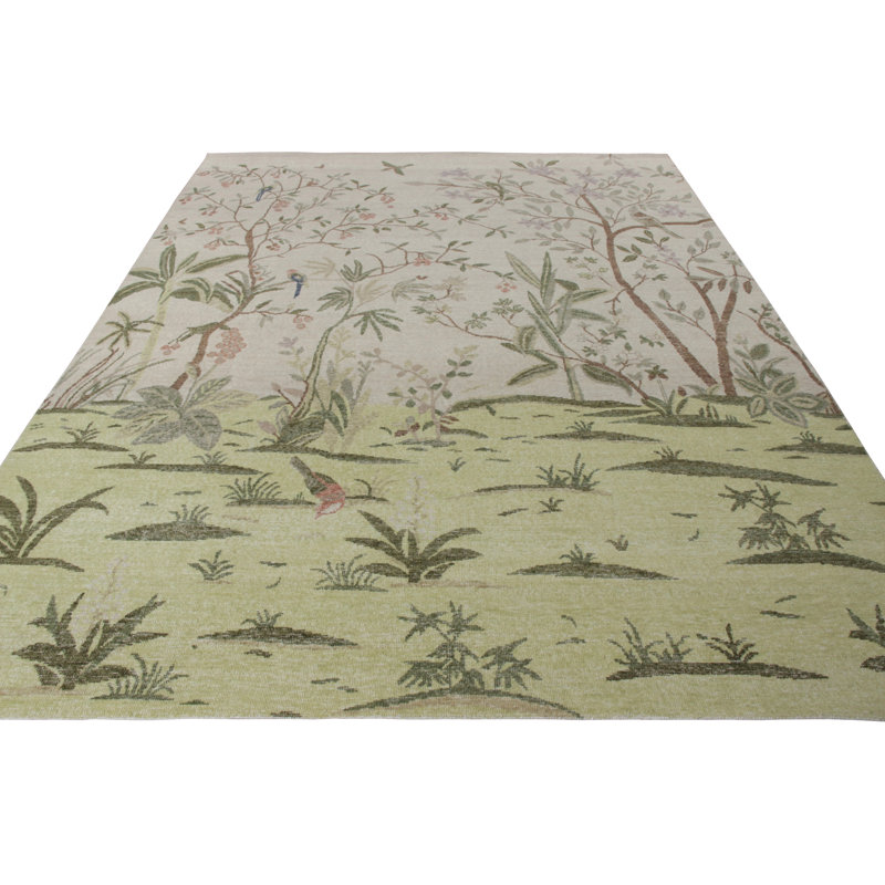 Distressed Homage Hand Knotted Wool Animal Print Area Rug, Rectangle 9' x 12'