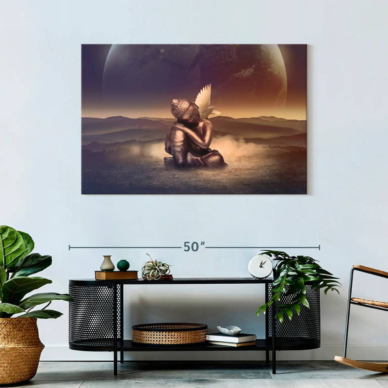 «Blissful Buddha», reproduction sur toile tendue, H 30 po x l 45 po x P 1,25 po