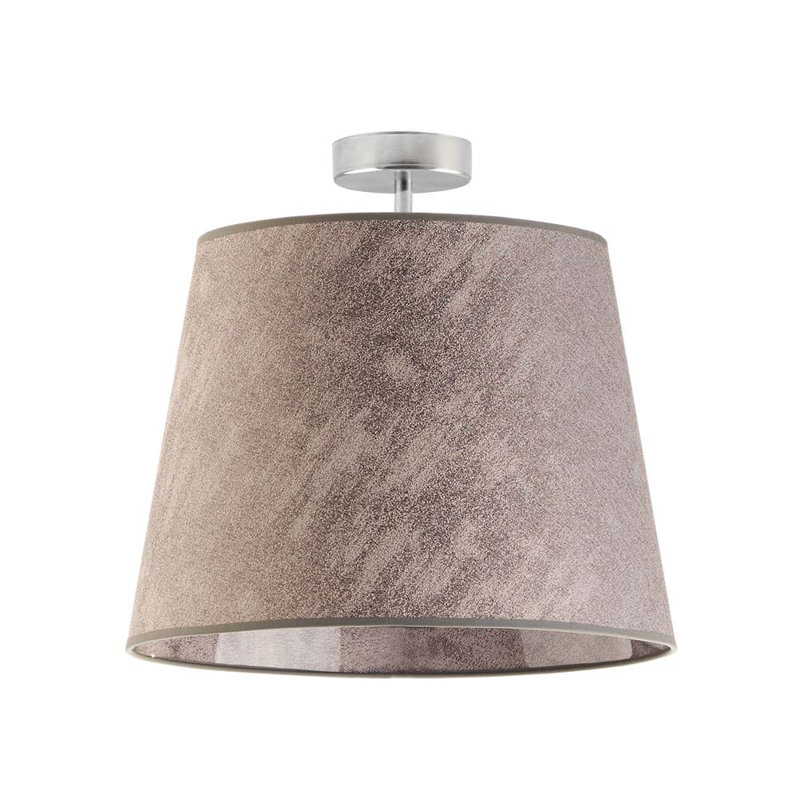 Deima Fabric Semi Flush Mount, Polished Silver