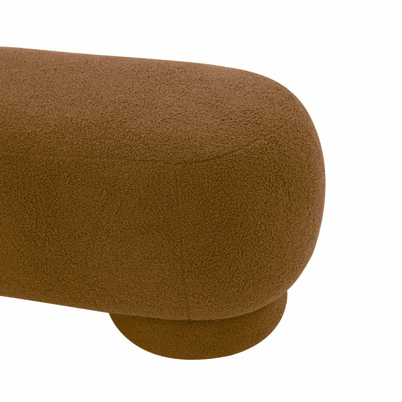 Repose-pieds standard ovale de 43,3 po Nancy, Fausse fourrure brune