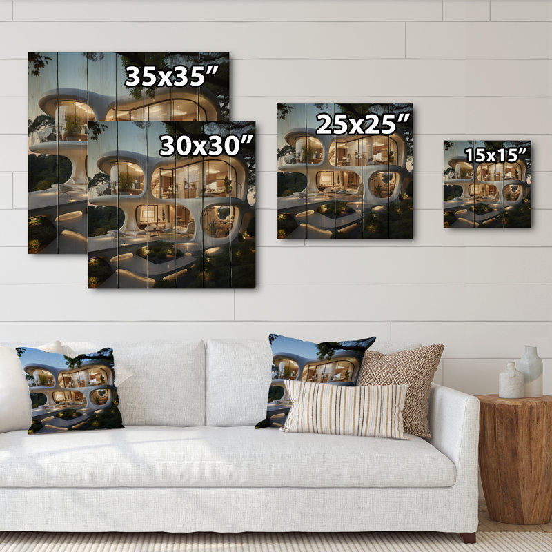 Ceria California Dream House V sur impression sur bois, H 30 po x l 30 po x P 0,78 po