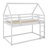 Low House Bunk Bed with Integrated Ladder-1553496720