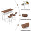 Ensemble de table de bar 5 pièces, ensemble de 4 tables de bar et chaises de cuisine, table de comptoir moderne en métal avec tabourets pour la salle à manger, la table de petit-déjeuner du salon-1467856417-1455766285