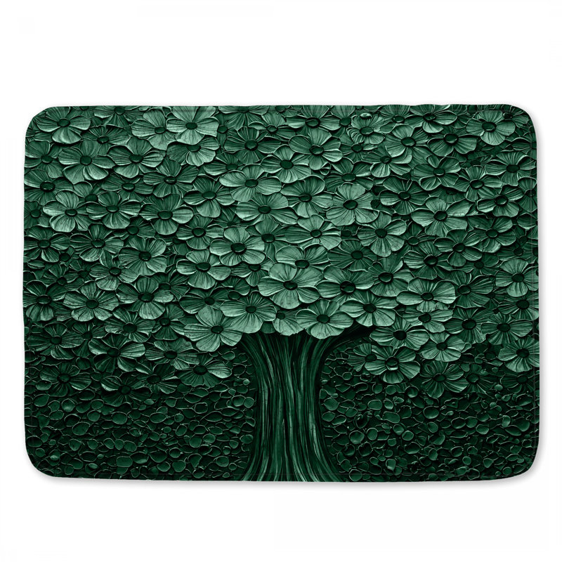 Tapis de bain floral, L 24 po x L 17 po