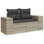  Ensemble de canapé de jardin modulaire PE rotin gris clair