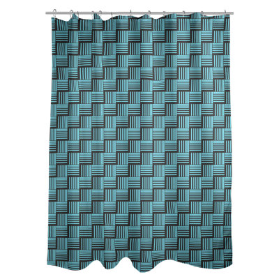 Rideau de douche simple basketweave rayures classic