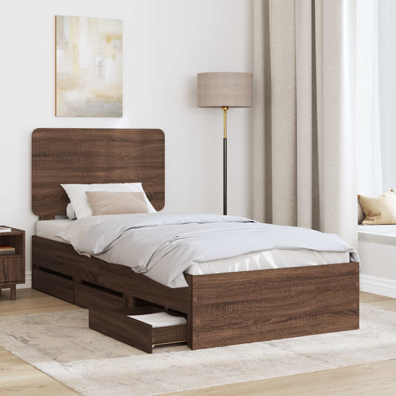 Bed Frame, Small Single (2'6), Brown Oak