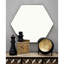 Miroir mural hexagonal en bois avec cadre minimaliste-1824171746