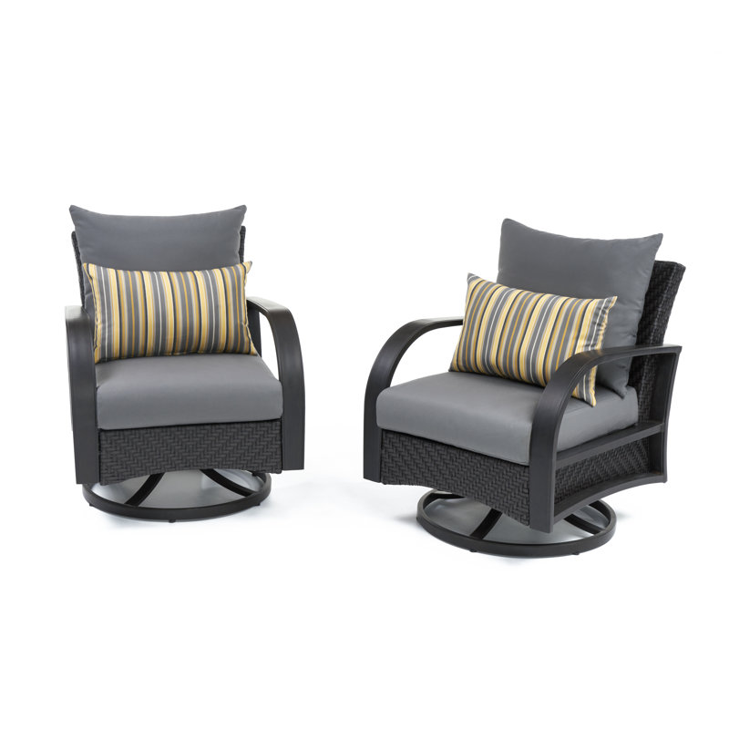 Kechia Wicker Patio Chair, Charcoal Grey Sunbrella®