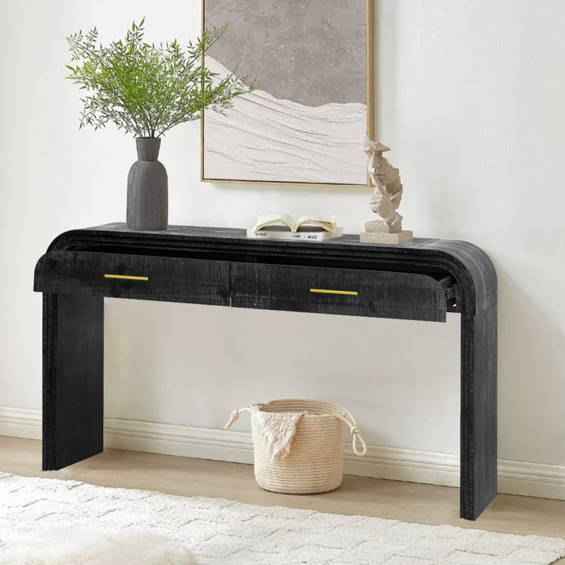 Gracie Oaks Katen Distinctive Vintage Sofa Table: Open-Style Console ...