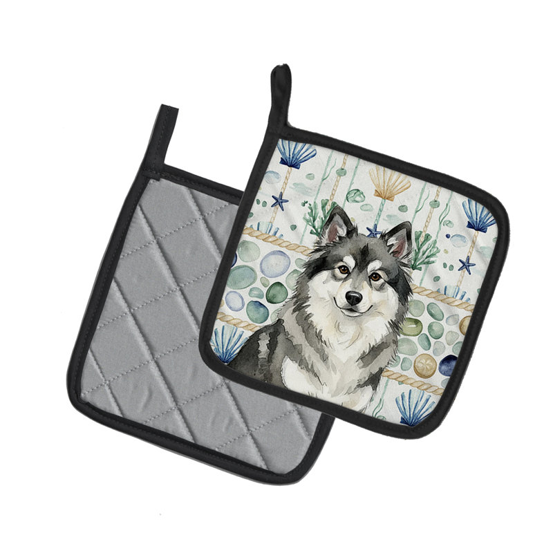 Paire de poignées en verre Keeshond