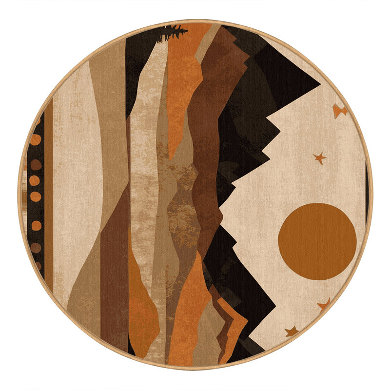 Obsidian Horizon Rug, Round 3'