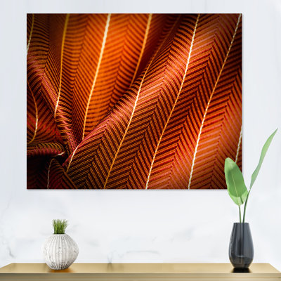 " Ruby Red Fabric With Gold Line II "