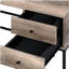 Bureau en chêne Desirre rustique et finition noire avec port USB