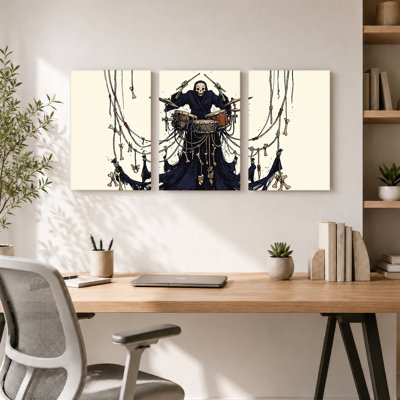 Ensemble de 3 toiles suspendues Grim Reaper