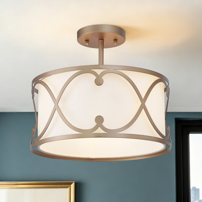 Plafonnier moderne semi-encastré 3 lumières pour chambre à coucher