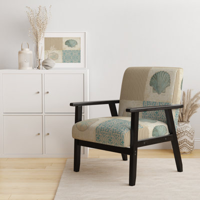 «Grason - Beach Treasures Collage I - Fauteuil d'appoint rembourré traditionnel