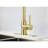 Stainless Steel Kitchen Faucet With Pull Down - Brushed Gold Finish, 360 High Arc Nozzle, Two Water Outputs, Single Handle For Temp & Flow, Corrosion/Rust, 15.97In Depth, 10.07In Width, 8.76In-186102039
