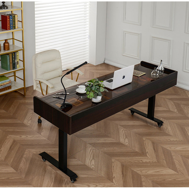 Bureau réglable en hauteur en verre trempé de luxe italien minimaliste et léger, H 26,8 po x l 63 po x P 27,6 po