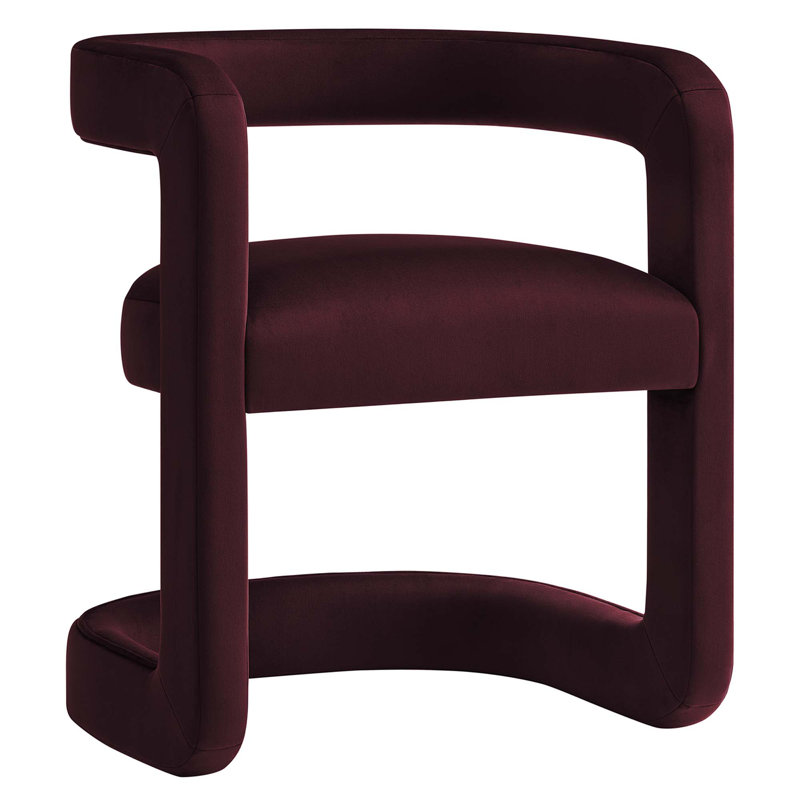 Winslow Barrel Performance Velvet Dining Chair, Mulberry