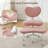 Cross Legged Office Chair, 360° Swivel Yoga Meditation Chair, Ergonomic Height Adjustable ADHD Criss Cross Office Chair With Wheels, Lumbar Support For Office, Pink-1550467172