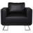 Braedyn Armchair Modern Lounge Chair Single Sofa with Chrome Feet Leather-1937516489