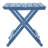 Blue Folding Solid Wood Table For Patio, Backyard - Portable, Space Saving Portable In For Backyard, Balcony