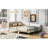 Full Size Daybed With Headboard, Armrest And Support, Beige Fabric - Versatile Furniture Elegant Strong Headboard-1021649362-1021649364