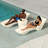 Assemble-Free Outdoor Side Table,Quick Assembly S-shaped Pool Lounger,Waterproof Plastic Pool End Table with 2 Cup Holders and 1 Tablet Holder, Essential for Outdoor Relaxation-124434258