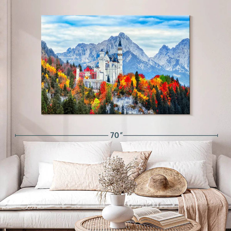 Lilie, château médiéval de Neuschwanstein, H 34 po x l 51 po