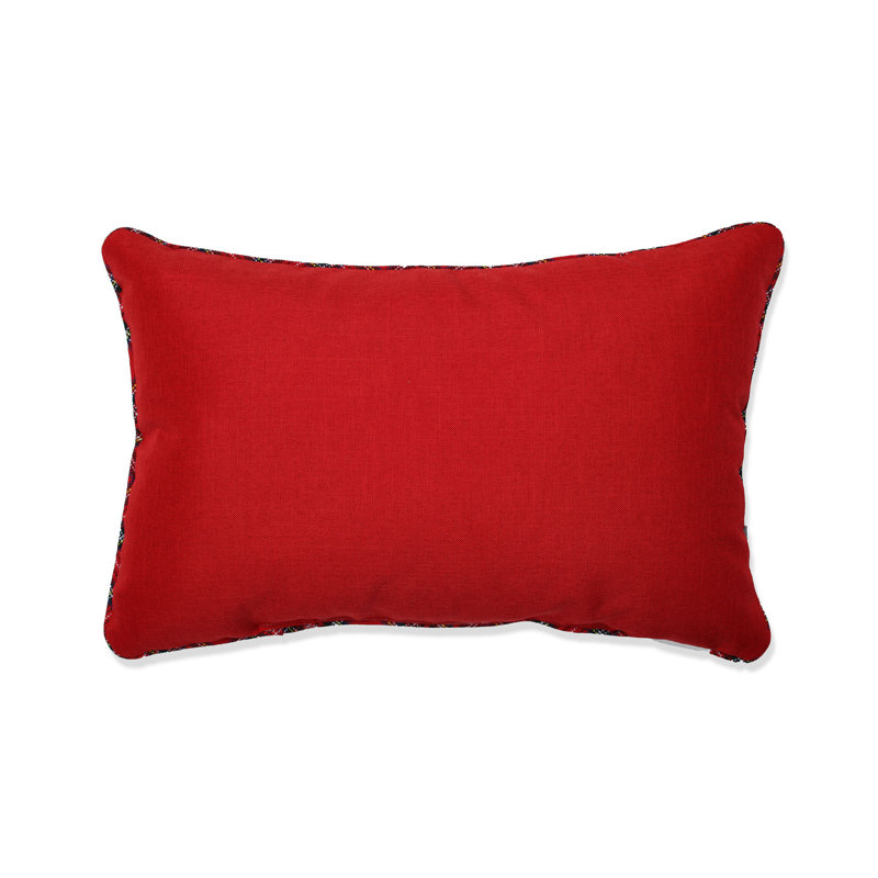 Christmas Cabin Red and Green Embroidered Lumbar Pillow