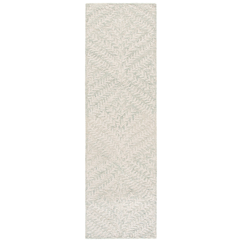 Martha Stewart 3552 Hand Tufted 80% Wool; 20% Cotton Damask Rug, 2'-3" X 8'-0" Runner