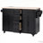 56.5'' Kitchen Island with Drop Leaf, Power Outlet, Embossed Vertical Stripe Rolling Kitchen Cart on Wheels with 4 Doors , 5 Deep Drawers and Adjustable Shelves, for Kitchen, Dining Room-417949711