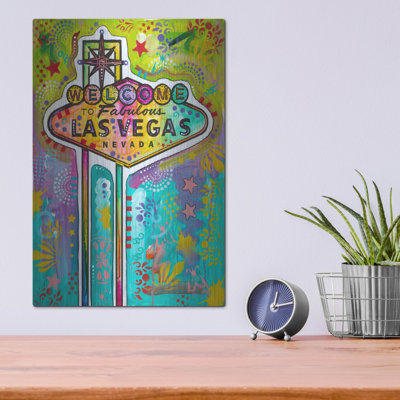 Art mural en métal Winston Porter «Las Vegas Sign» par Dean Russo