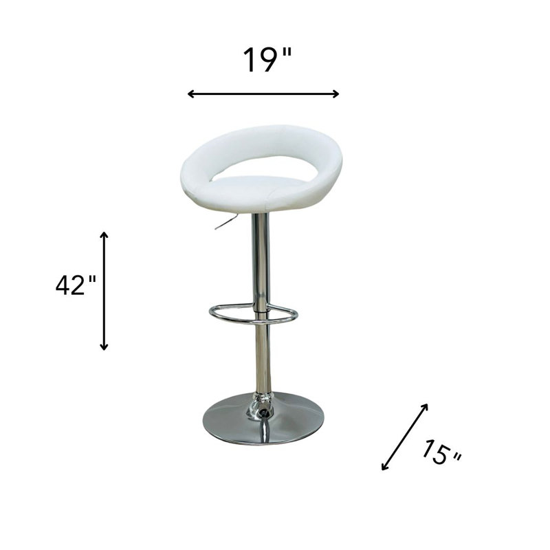 Nylea Adjustable Height Bar Stool, 2, White