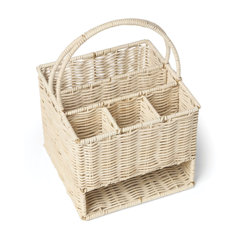 Panier à couverts 24/7 en plein air, rotin véritable