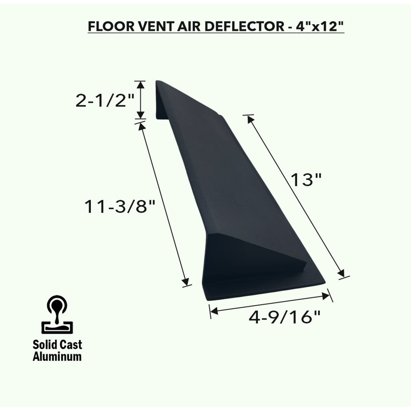 Déflecteur en métal massif 4 po x 12 po en fonte d'aluminium incassable | Air et inverseur de chaleur, Blanc
