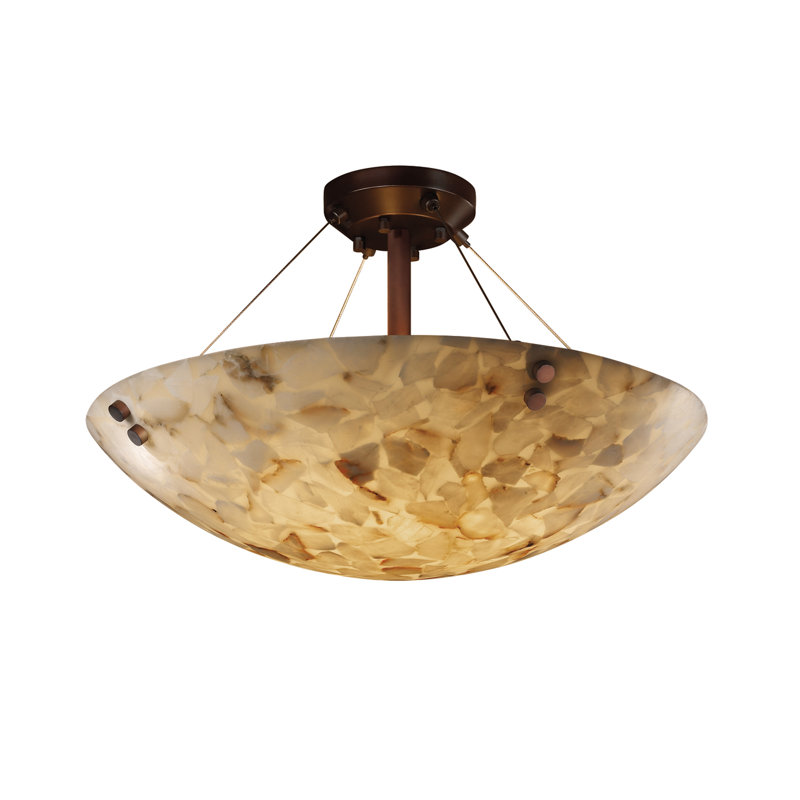 Plafonnier semi-encastré 1 lumière à del à cuve simple 27 po Aude