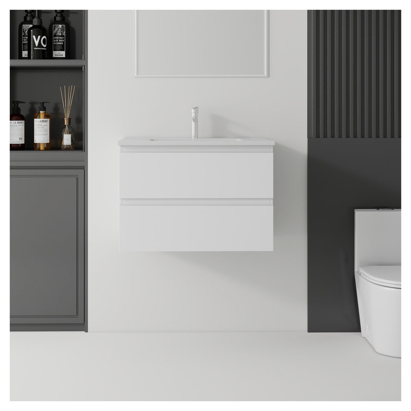 Meuble-lavabo flottant blanc 24 po avec lavabo