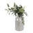 Mosaic Capiz Vase With Checkered Pattern For Home Decor - Decorative Tall Flower Vase For Table Centerpiece Or Shlef Accent - Ivory & Gray-1227541509