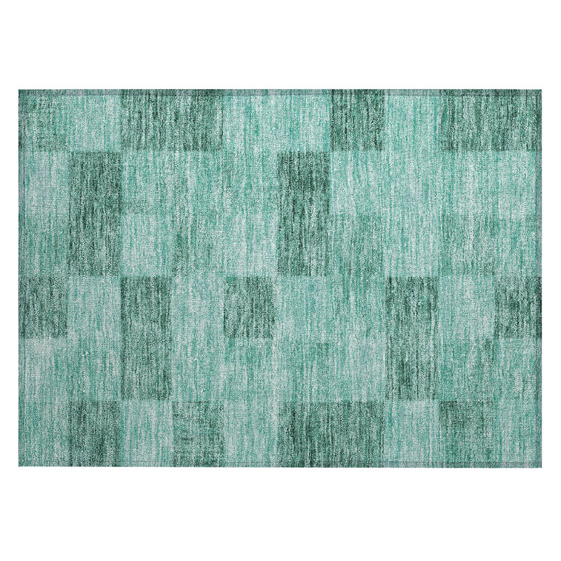 Seafoam Rectangular Machine Washable Indoor/Outdoor Rug