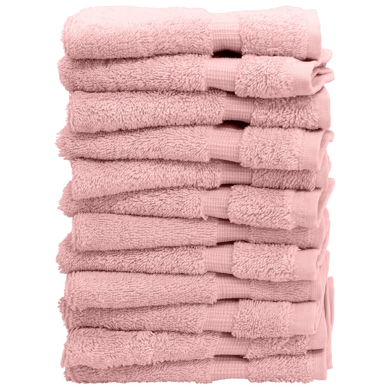 100% Cotton Washcloth Towel Set, Pink
