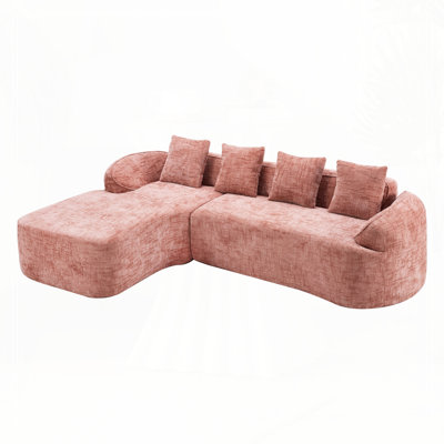 Chenille L-shaped compressed sofa