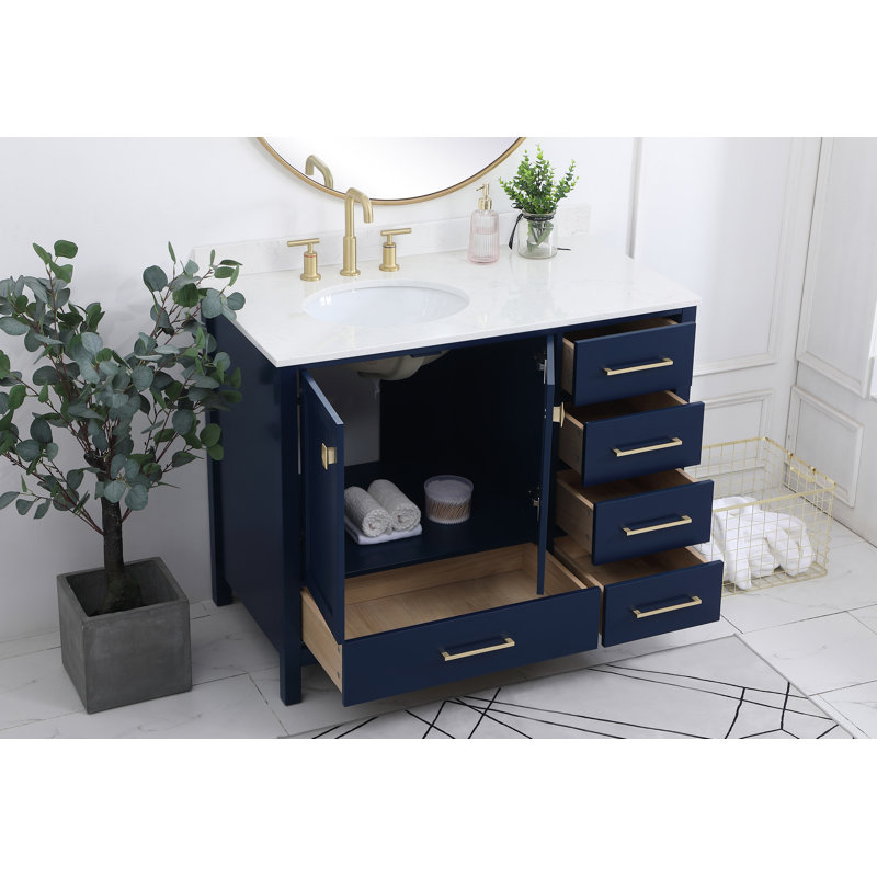 Ensemble de meuble-lavabo simple 42 po Irene, Bleu